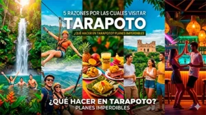 Grupo de jóvenes turistas sonriendo y disfrutando de un baño en la base de la catarata de Ahuashiyacu, rodeados de densa vegetación amazónica en Tarapoto.
